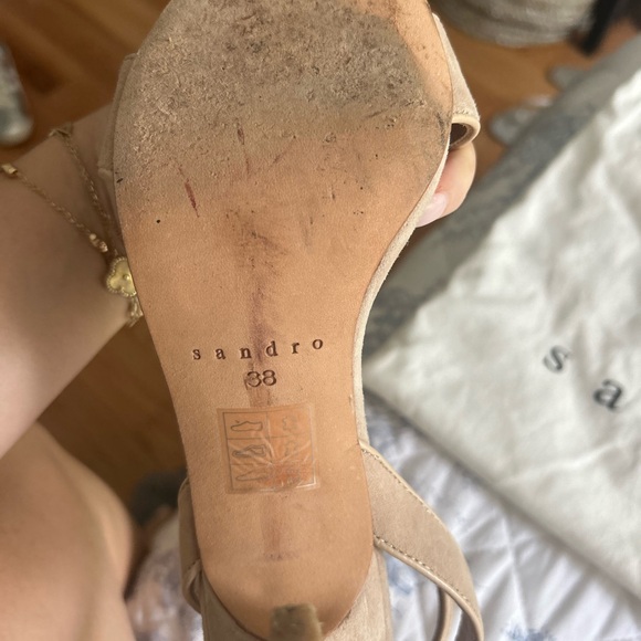 Sandro Tan Heels with Ankle Strap and Stiletto - Picture 3 of 3